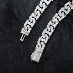 BAGUETTE MOISSANITE DIAMOND ICED OUT LINK CHAIN IN STERLING SILVER