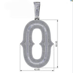 BAGUETTE MOISSANITE DIAMOND LETTER INITIAL PENDANT NECKLACE IN STERLING SILVER