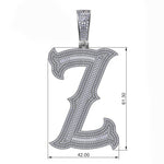 BAGUETTE MOISSANITE DIAMOND LETTER INITIAL PENDANT NECKLACE IN STERLING SILVER