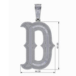 BAGUETTE MOISSANITE DIAMOND LETTER INITIAL PENDANT NECKLACE IN STERLING SILVER