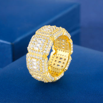 BAGUETTE MOISSANITE ICE CANDY RING IN STERLING SILVER