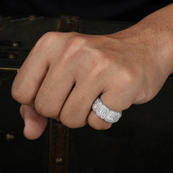 BAGUETTE MOISSANITE ICE CANDY RING IN STERLING SILVER