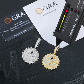 BAGUETTE MOISSANITE ANKH CROSS PENDANT