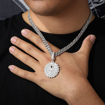 BAGUETTE MOISSANITE ANKH CROSS PENDANT