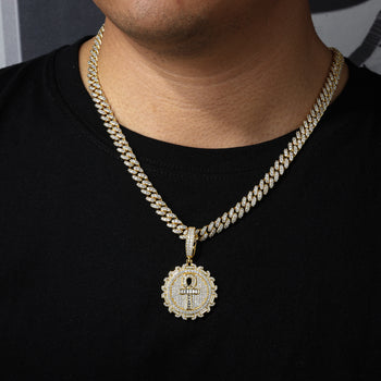 BAGUETTE MOISSANITE ANKH CROSS PENDANT