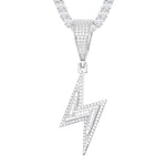 BAGUETTE MOISSANITE LIGHTNING PENDANT IN STERLING SILVER