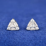 BAGUETTE MOISSANITE TRIANGLE STUD EARRINGS