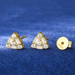 BAGUETTE MOISSANITE TRIANGLE STUD EARRINGS