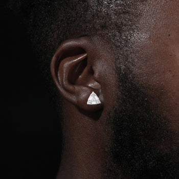 BAGUETTE MOISSANITE TRIANGLE STUD EARRINGS