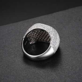 EMERALD CUT MOISSANITE DIAMOND SIGNET RING IN STERLING SILVER - IVORY & EBONY