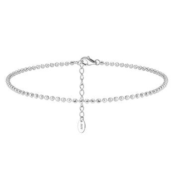 BALL BEAD ANKLET IN STERLING SILVER