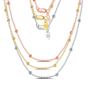 BALL BEAD CABLE CHAIN NECKLACE IN STERLING SILVER