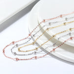 BALL BEAD CABLE CHAIN NECKLACE IN STERLING SILVER