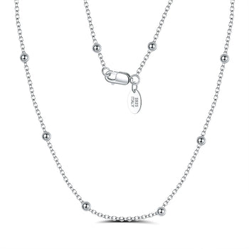 BALL BEAD CABLE CHAIN NECKLACE IN STERLING SILVER