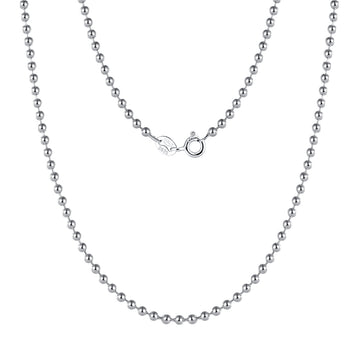 Collier à perles rondes en argent sterling 
