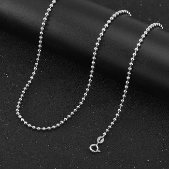 Collier à perles rondes en argent sterling 