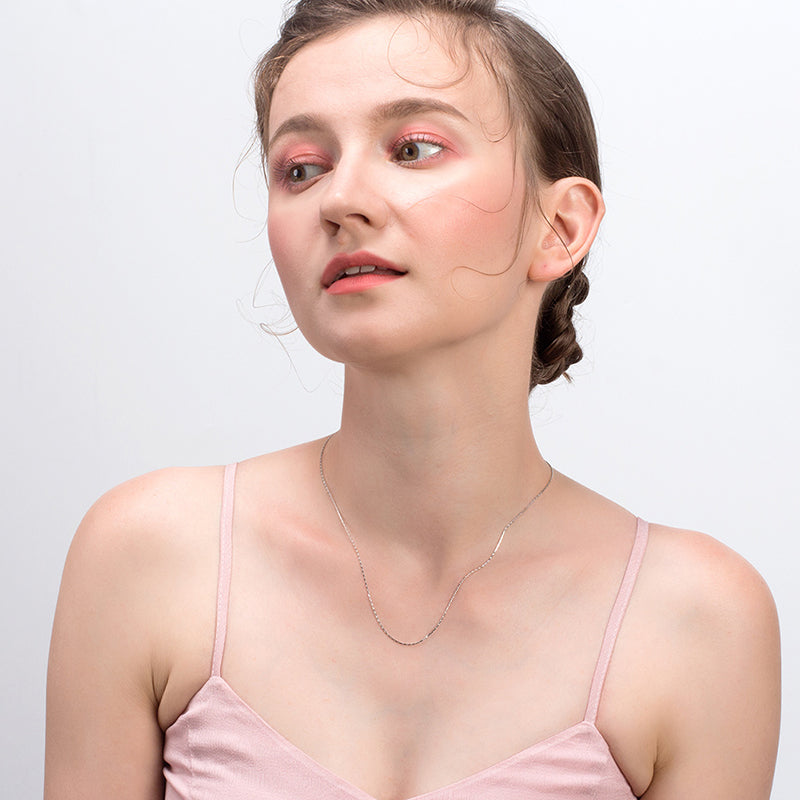BAMBOO CHAIN NECKLACE IN STERLING SILVER
