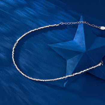 BEAD NUGGETS DAINTY BRACELET ANKLET IN STERLING SILVER