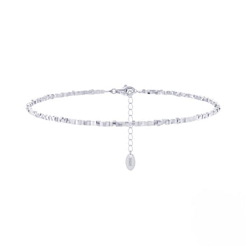 BEAD NUGGETS DAINTY BRACELET ANKLET IN STERLING SILVER