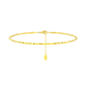 BEAD NUGGETS DAINTY BRACELET ANKLET IN STERLING SILVER