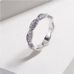 LAB GROWN SAPPHIRE GEMSTONE BLUE ETERNITY RING IN 14K SOLID GOLD