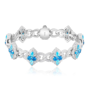 Bracelet de tennis en argent sterling serti de diamants et de moissanite 