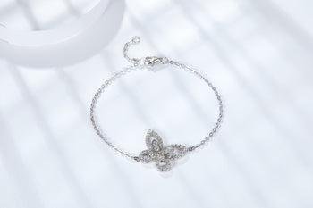 BRACELET PAPILLON EN MISSANITE ET ARGENT MASSIF