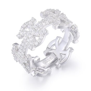 Byzantinischer Moissanitring aus Sterlingsilber