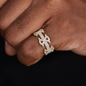 Byzantinischer Moissanitring aus Sterlingsilber