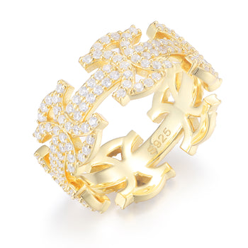 Byzantinischer Moissanitring aus Sterlingsilber