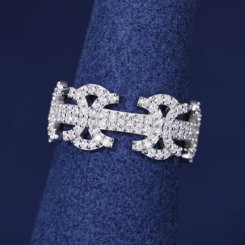 Byzantinischer Moissanitring aus Sterlingsilber