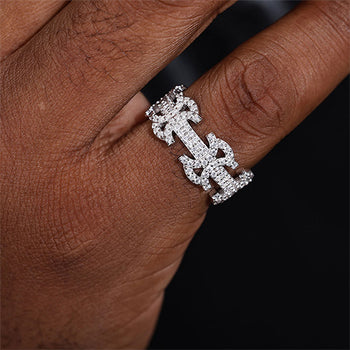 Byzantinischer Moissanitring aus Sterlingsilber