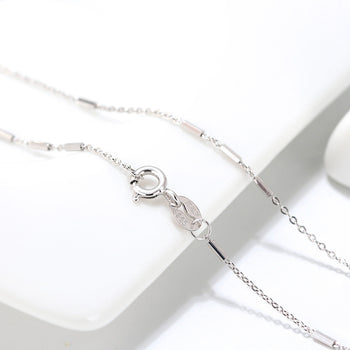 COLLIER À CHAÎNE ITALIENNE À BARRE CÂBLE EN ARGENT MASSIF 