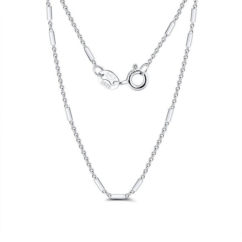 ITALIAN CABLE BAR CHAIN NECKLACE IN STERLING SILVER
