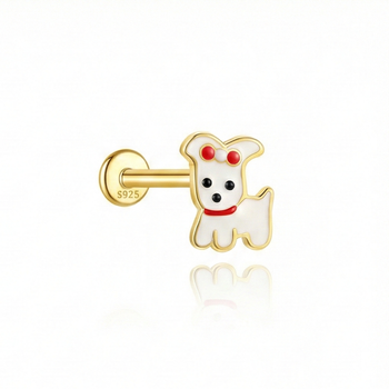 CARTOON ENAMEL PIERCING IN STERLING SILVER
