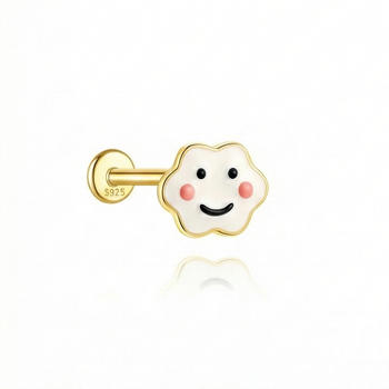 CARTOON ENAMEL PIERCING IN STERLING SILVER