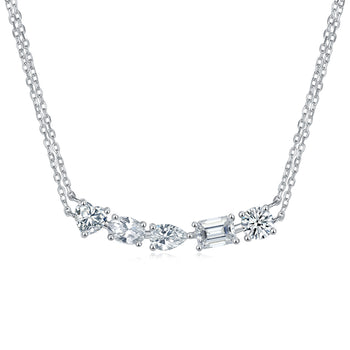 Collier pendentif en moissanite à facettes multiples célestes en argent sterling