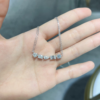 Collier pendentif en moissanite à facettes multiples célestes en argent sterling
