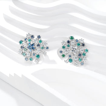 CELESTIAL STAR CLUSTER BROOCH IN STERLING SILVER