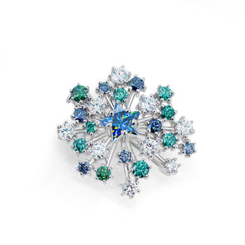 CELESTIAL STAR CLUSTER BROOCH IN STERLING SILVER