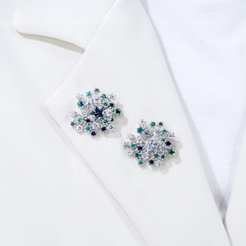 CELESTIAL STAR CLUSTER BROOCH IN STERLING SILVER