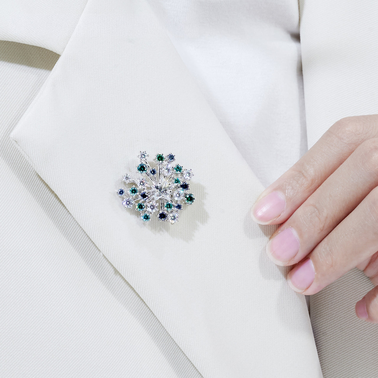 CELESTIAL STAR CLUSTER BROOCH IN STERLING SILVER