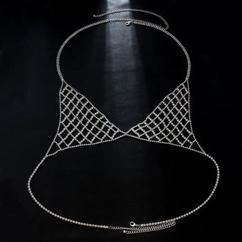 CELESTINE CRYSTAL WEAVE BODY CHAIN BRALETTE