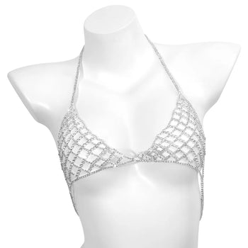 CELESTINE CRYSTAL WEAVE BODY CHAIN BRALETTE