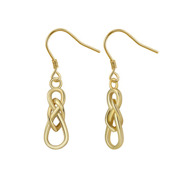 BOUCLES D'OREILLES PENDANTES À NŒUD CELTIQUE EN ARGENT MASSIF