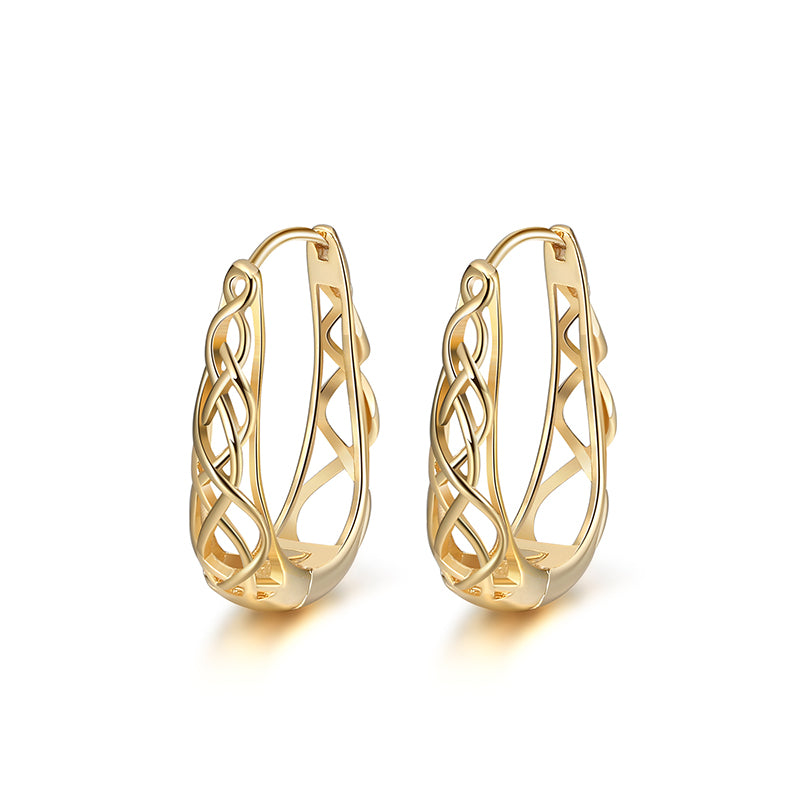 CELTIC KNOT HOOP EARRING IN STERLING SILVER