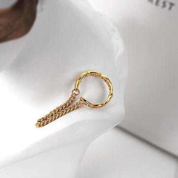 CHAIN DROP EAR CUFF EARRING IN STERLING SILVER