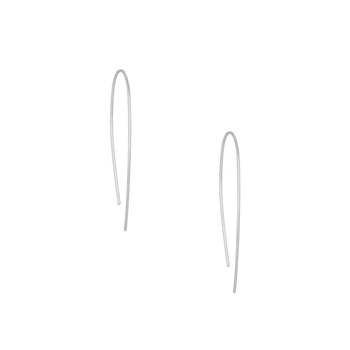 Pair of silver earrings with 'Sterling 925' stamp on a white background