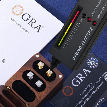 CLASSIC MOISSANITE DIAMOND IRIS STUD EARRINGS IN STERLING SILVER