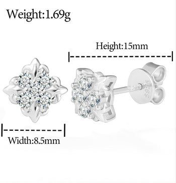 CLASSIC MOISSANITE DIAMOND IRIS STUD EARRINGS IN STERLING SILVER